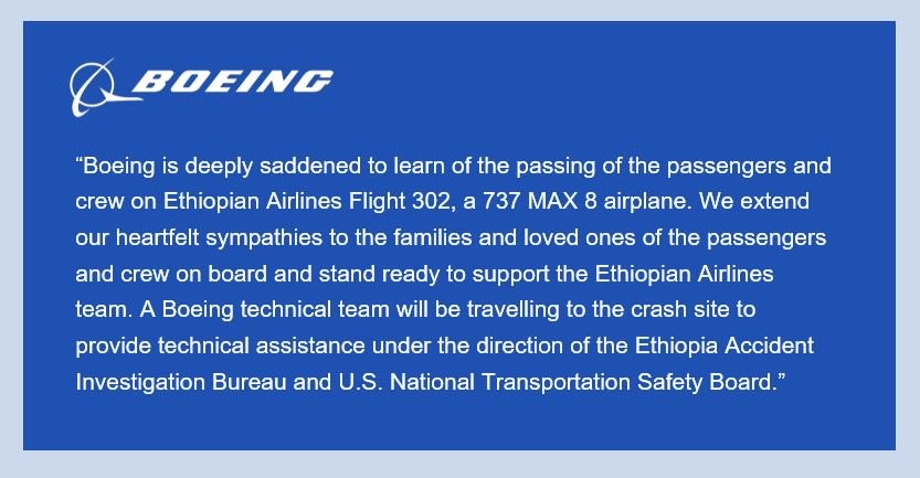 Boeing 737 Max 8 Statement