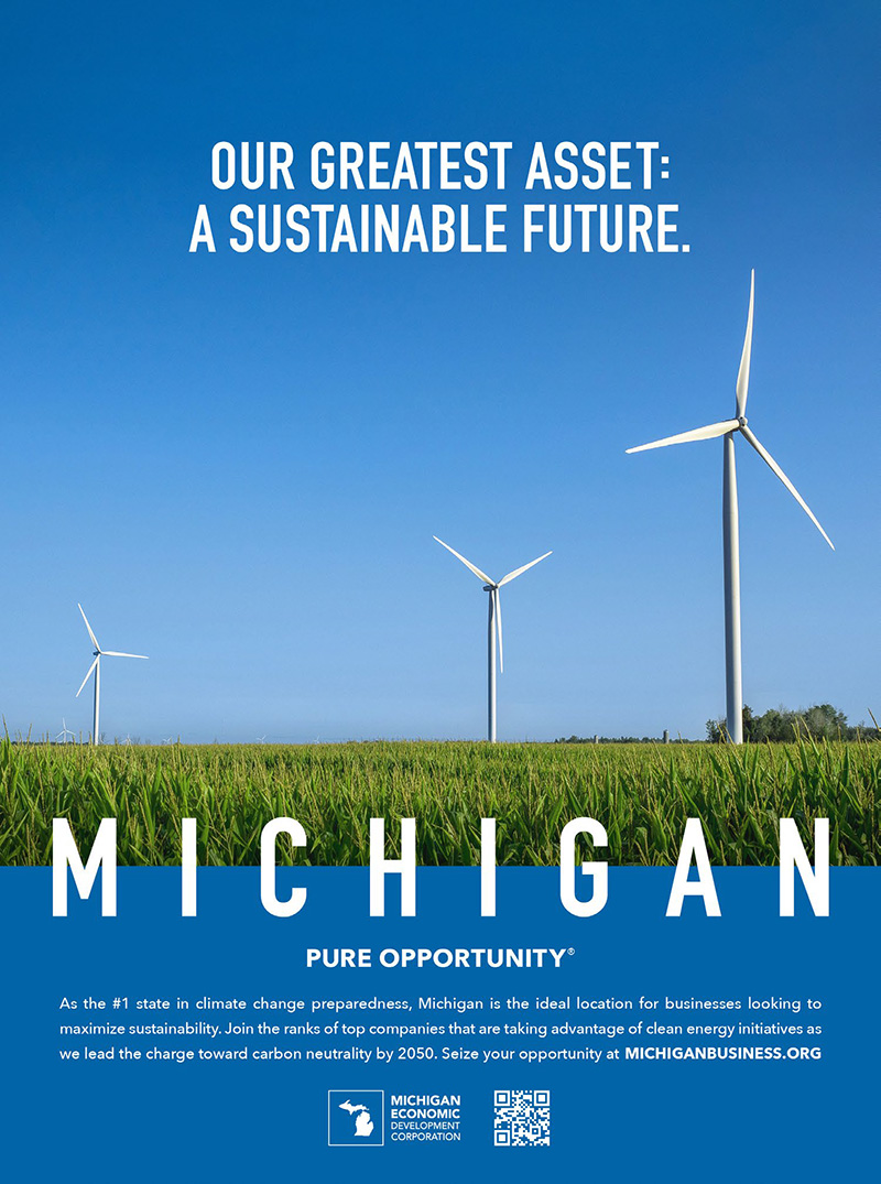 Michigan Economic Development Corporation Pure Opportunity ad on sustainability